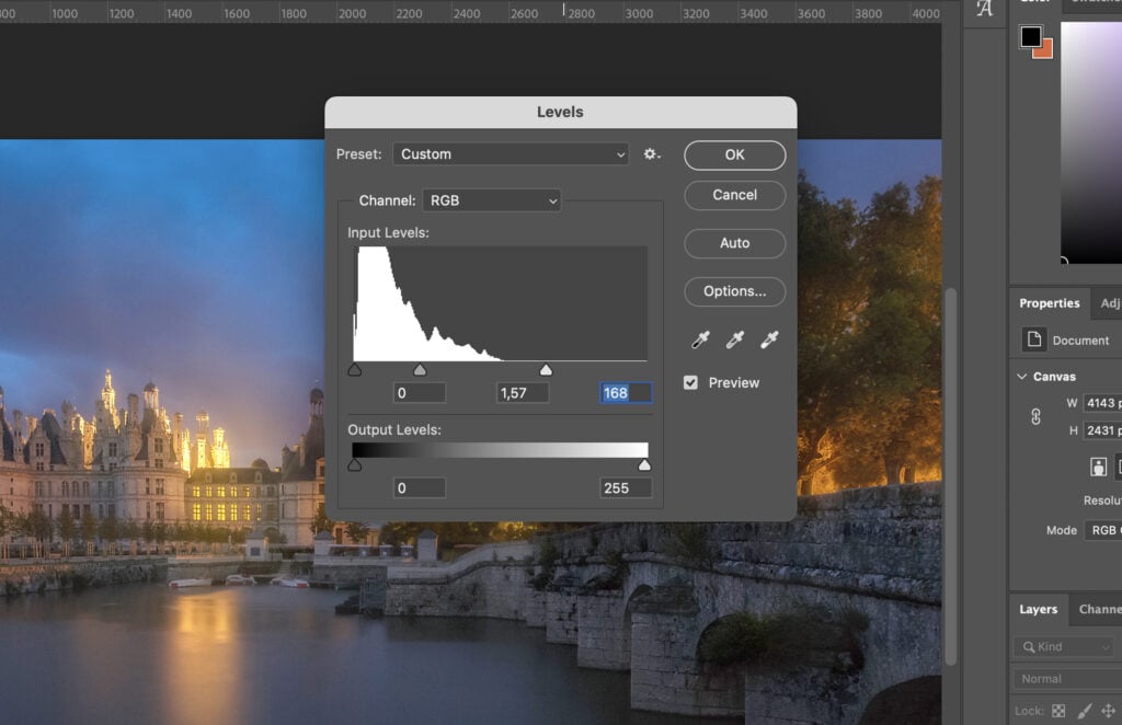 A editing software, where an image of a beautiful cityscape is displayed, and the user interface includes various tools for editing and adjusting the image.