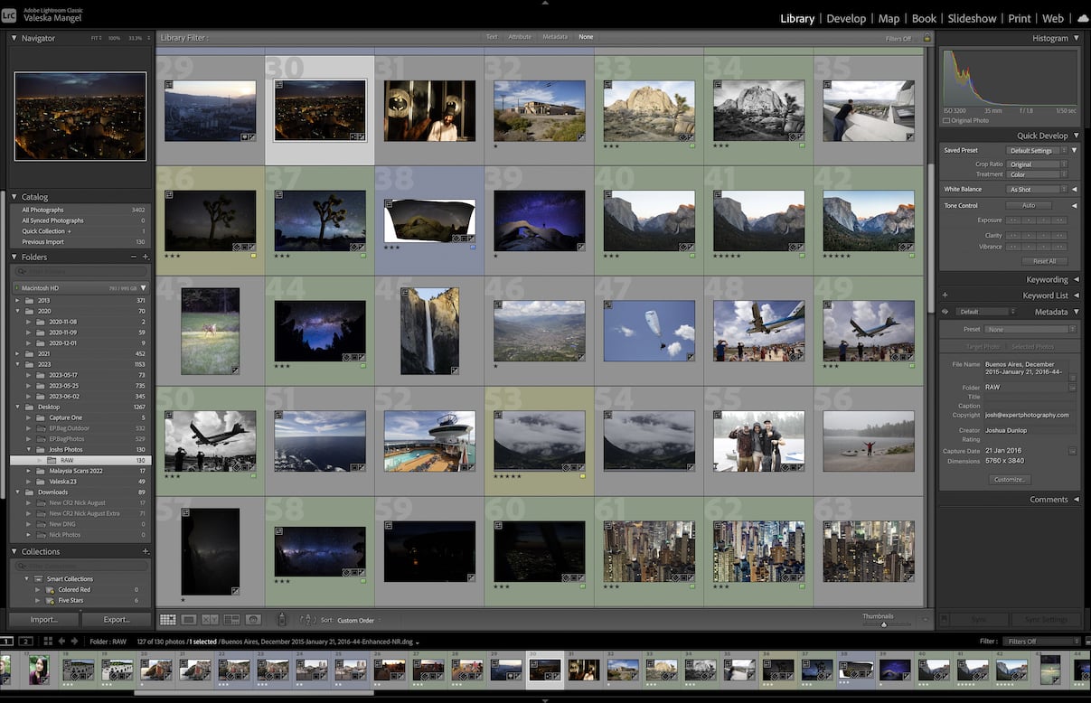 Screenshiot of Lightroom Classic Library interface