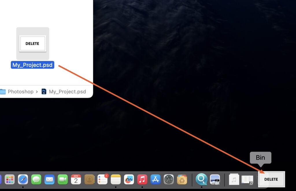A project file from Google Workspace, highlighted by a red arrow pointing to the file name my project.pdf.