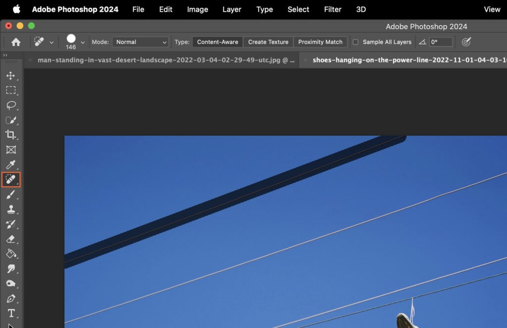 Adobe Photoshop software running with its user interface.
