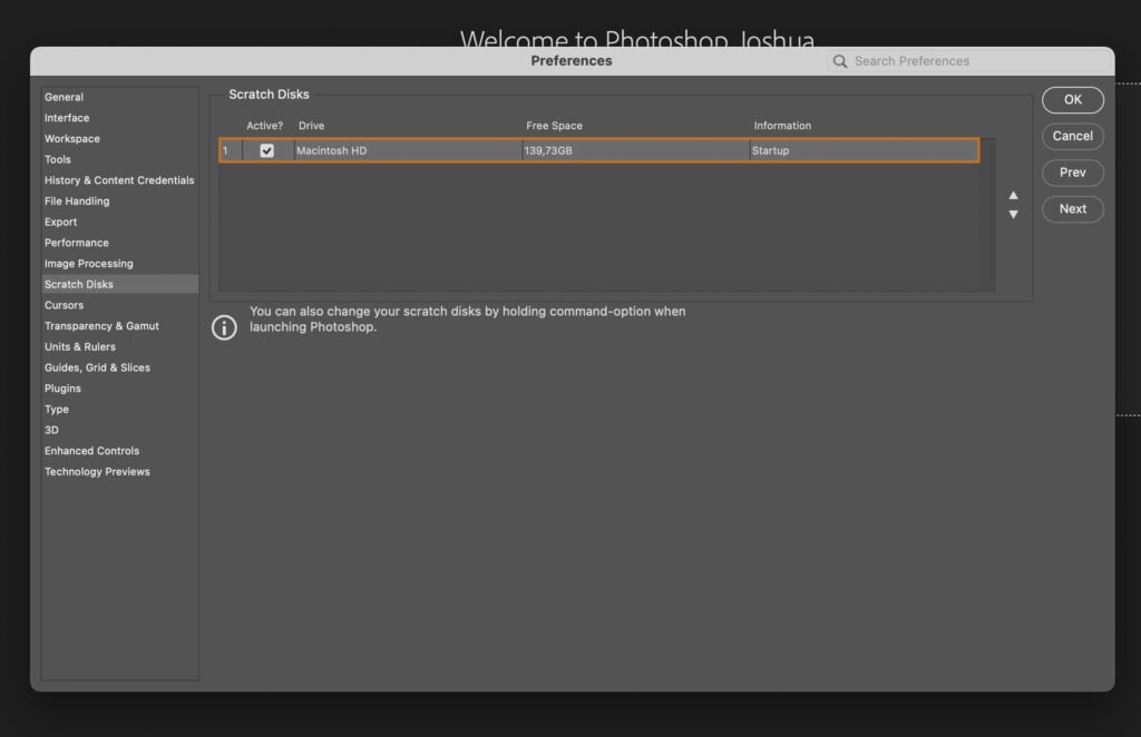 A dialog box for creating a new project in Photoshop.