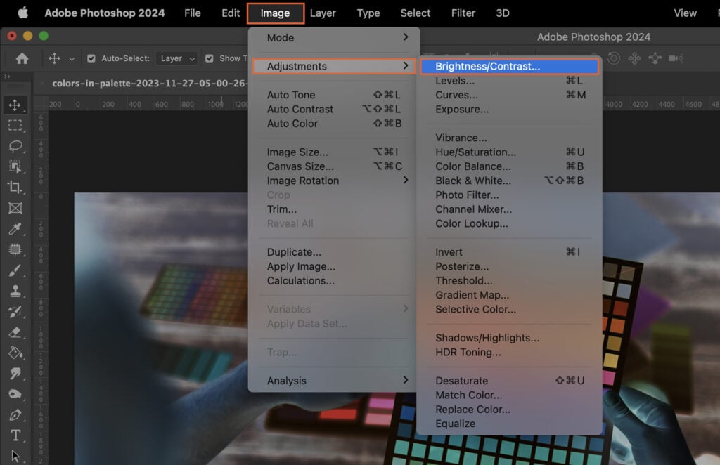 Adobe Photoshop interface open, showcasing the selection panel where the user has selected a small area in a photo.