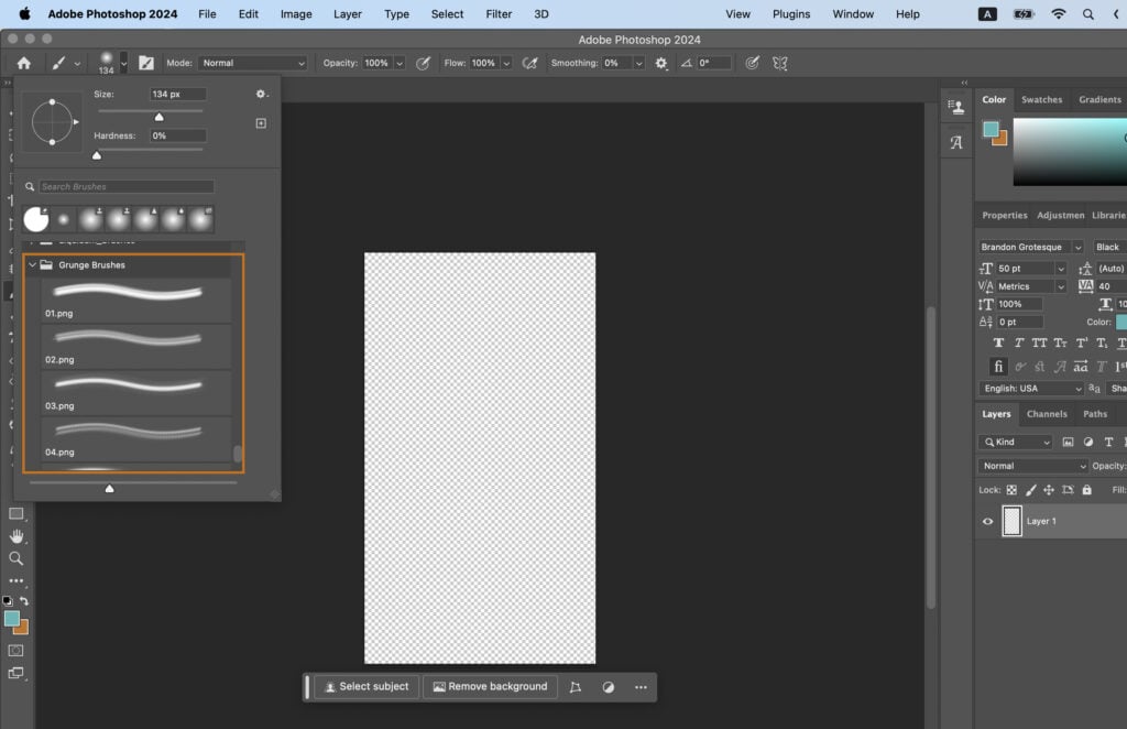 A software displaying graphic design tools.
