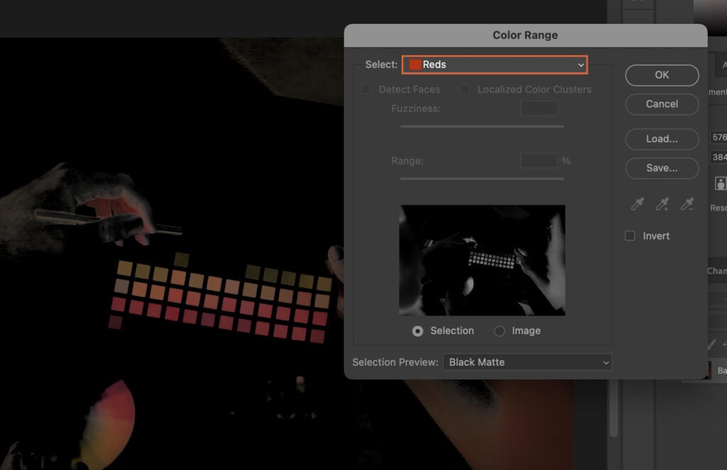 A graphic design program open, showcasing a color palette and an object in the center.