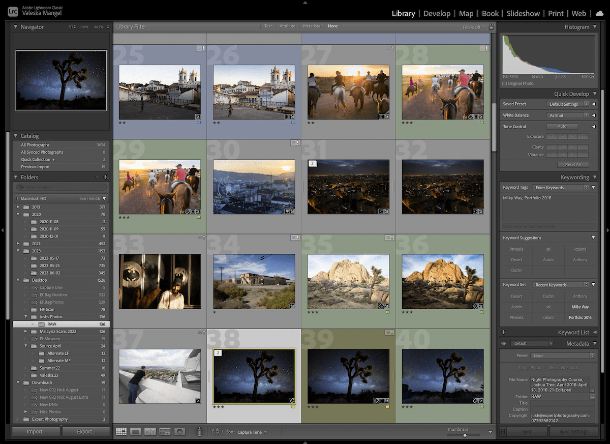 screenshot of lightroom classic