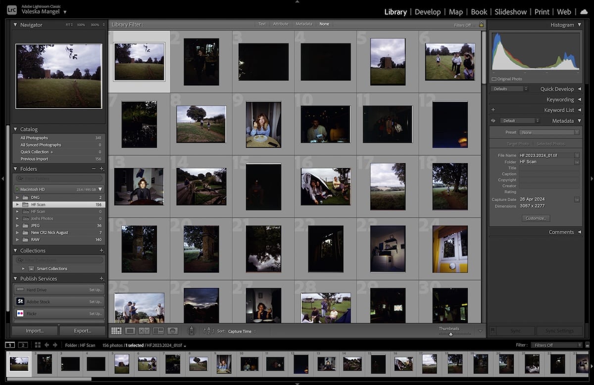screenshot of lightroom