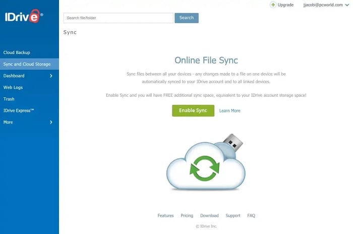 Screenshot of iDrive interface