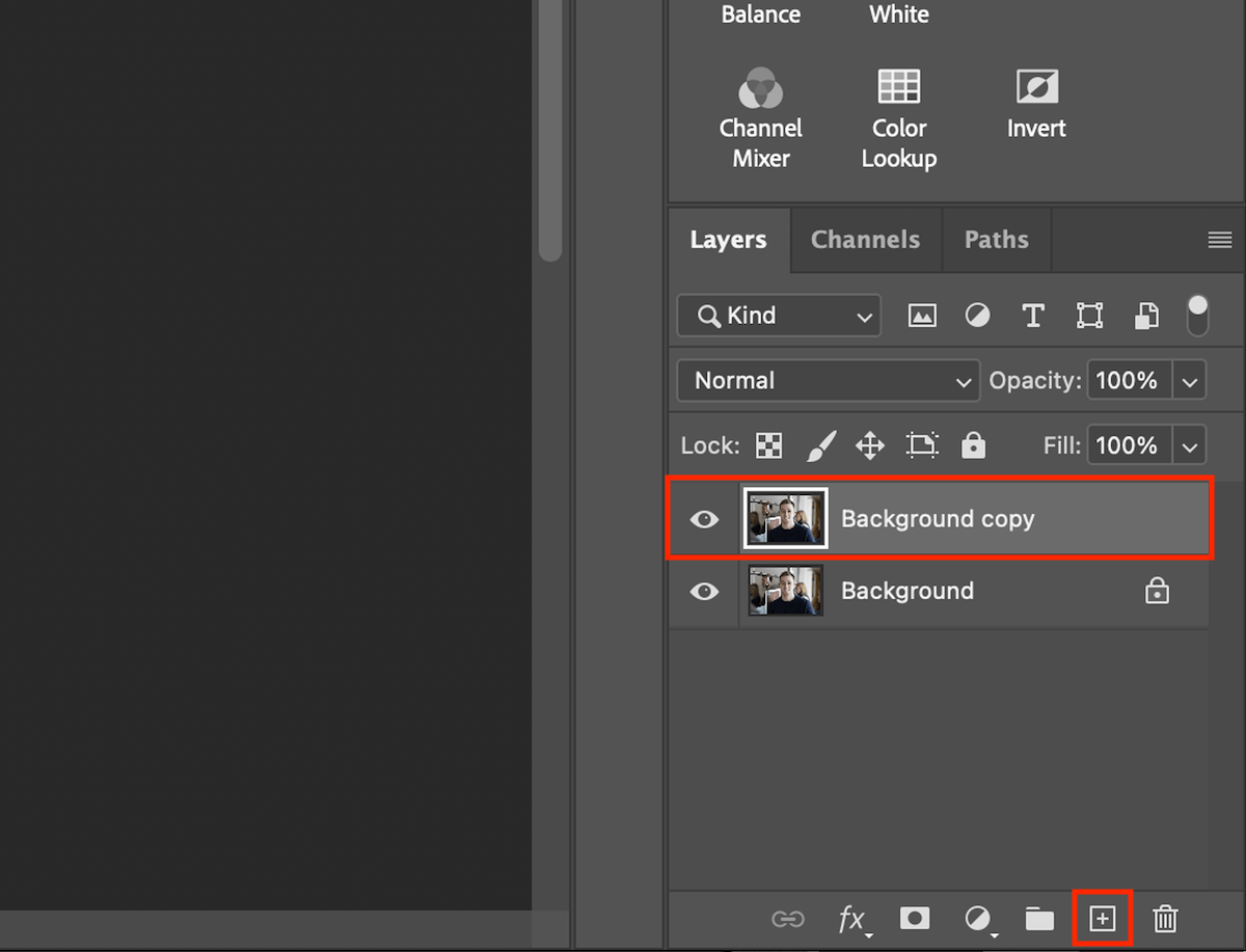 screenshot of portrait of man open in photoshop