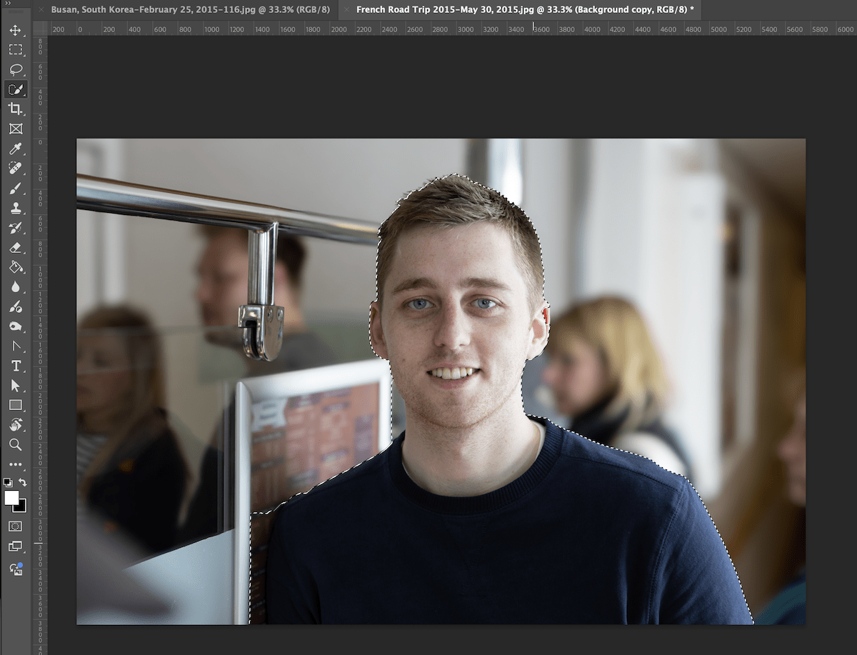 screenshot of portrait of man open in photoshop