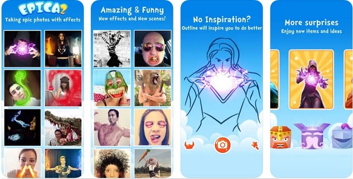 Screenshots of the Epica 2 Pro app