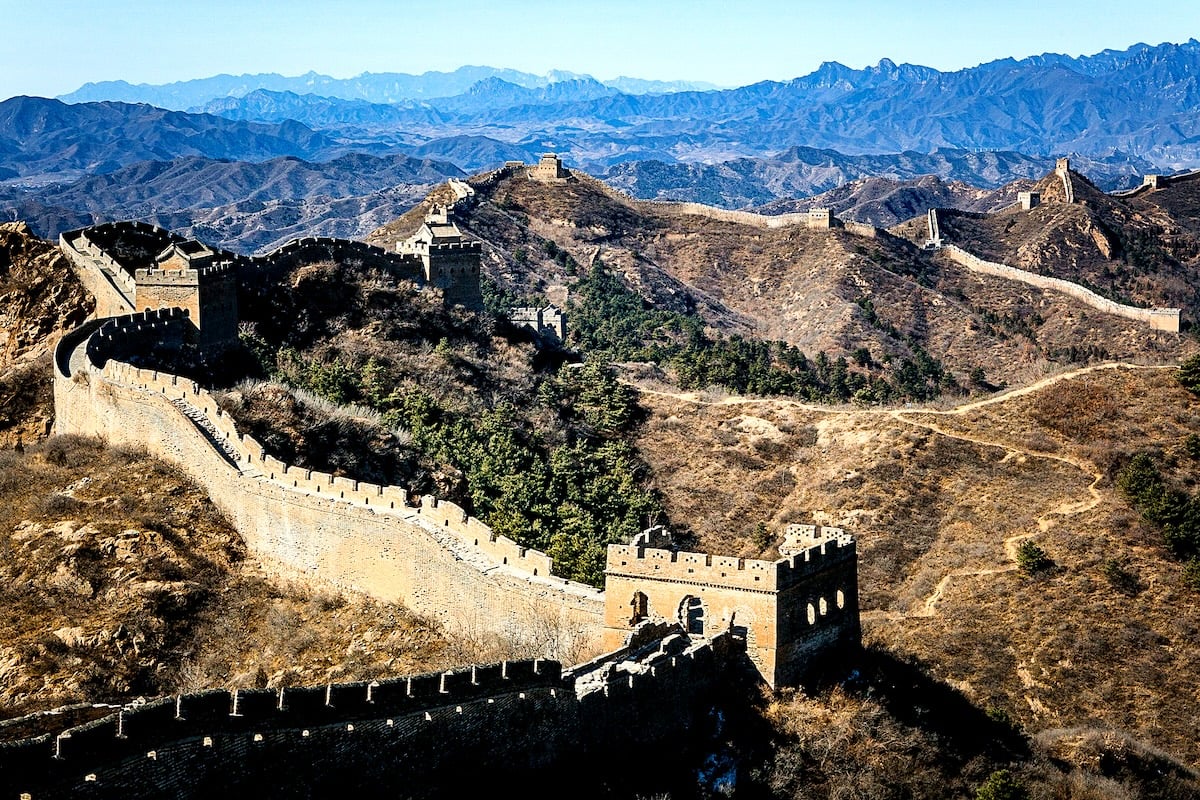 image of great wall of china with contrast edited on GIMP