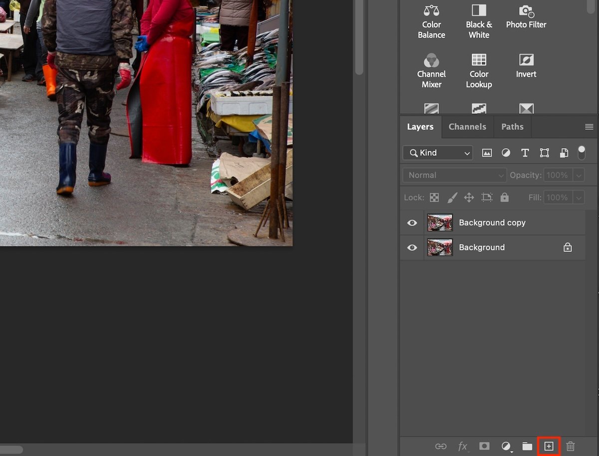 image open in photoshop highlighting duplicate layer
