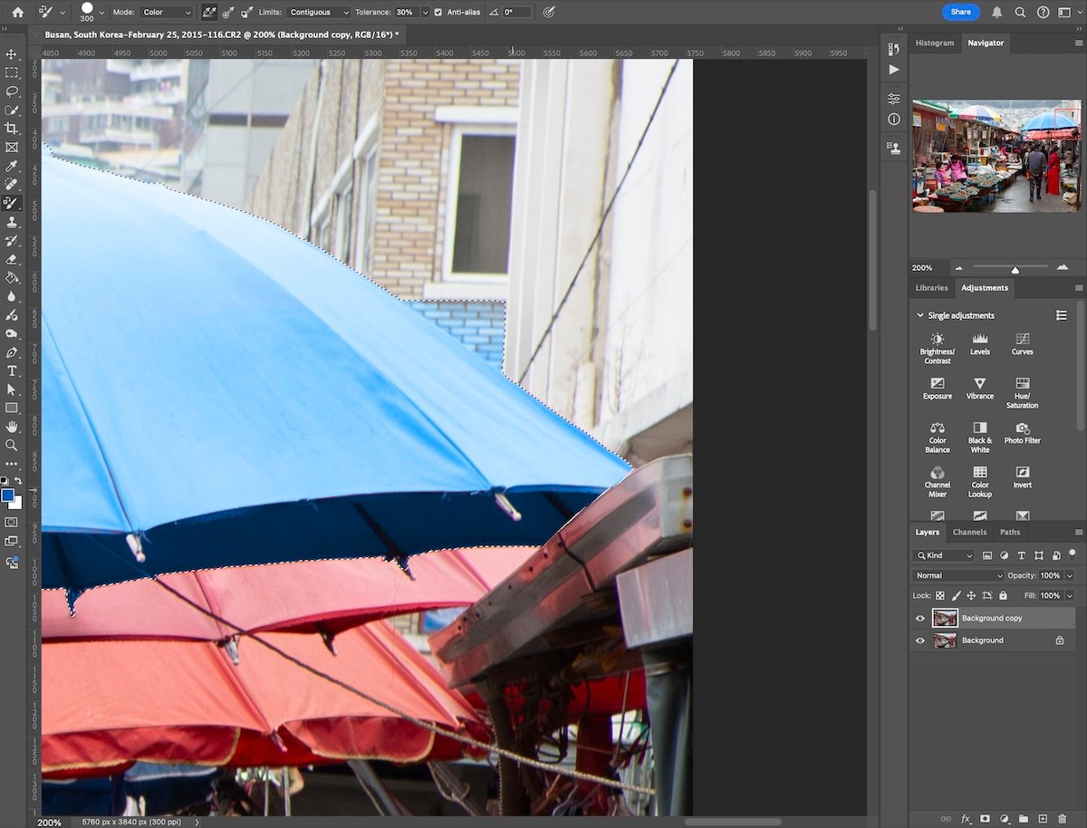 zoom in of blue umbrella