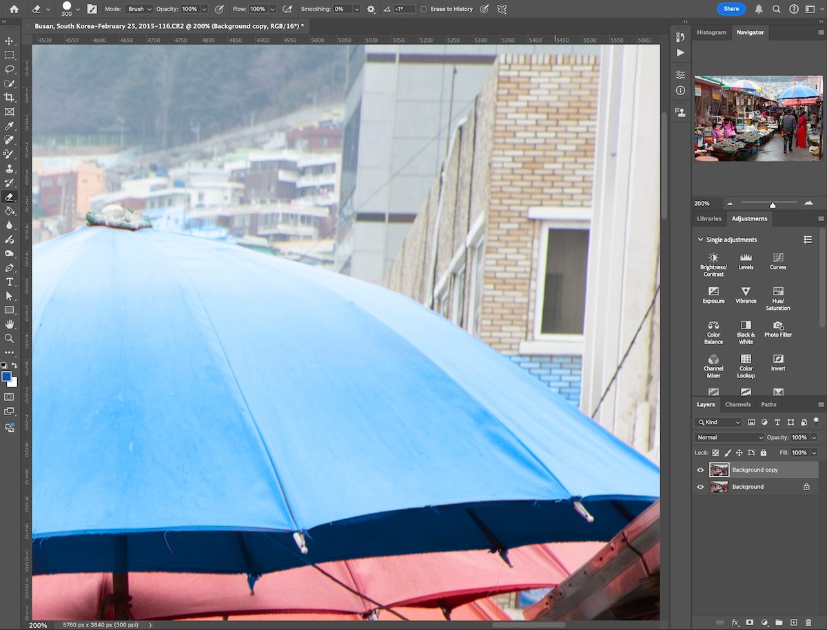 zoom in of edit in photoshop