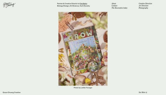 Screenshot of Grace Chuang's photography website