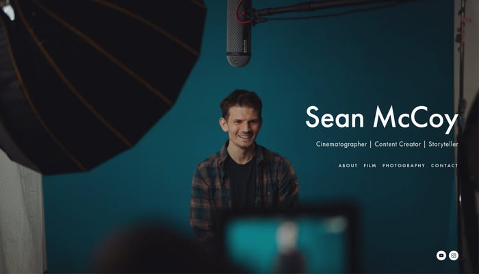 Screenshot of Sean McCoy's photography website