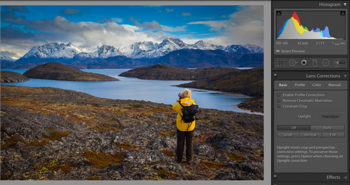 A screenshot of Photoshop post processing of travel photographs