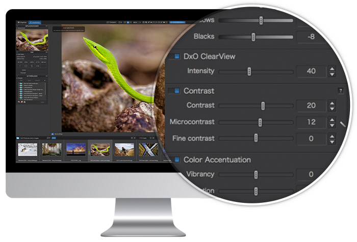 Screenshot of using DxO Photolab photo editing software - Lightroom vs DxO