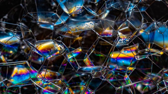 macro photo des bulles attachées ensemble