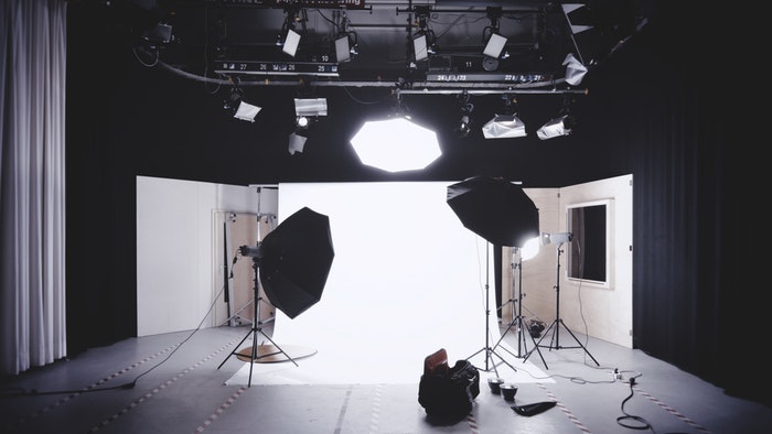 A photo shoot studio set-up