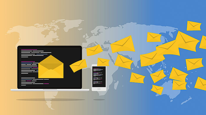 Gambar grafis berwarna-warni yang mewakili pemasaran email untuk real estat