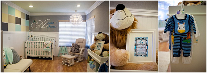 tiga foto yang menunjukkan kamar bayi, dekorasi kamar bayi, baby onesie