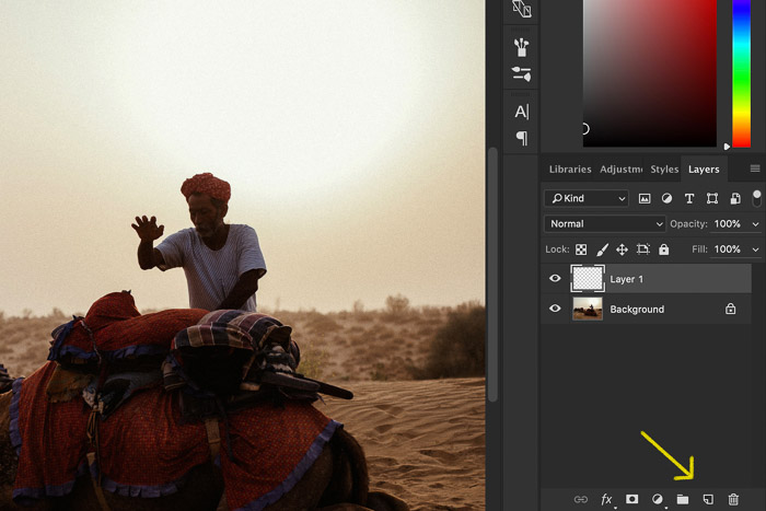 Screenshot laat zien hoe lensflare in Photoshop wordt toegevoegd