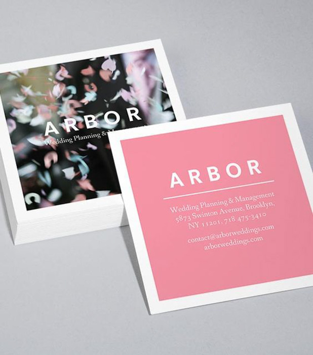 Square photography business cards by Arbor Weddings