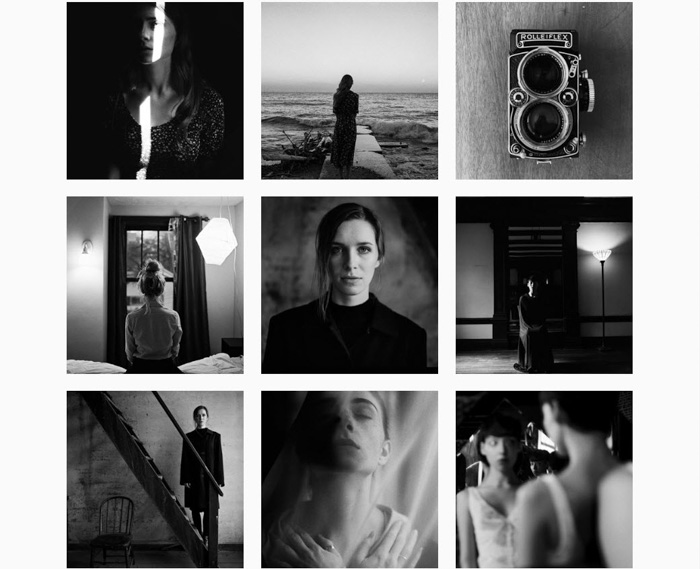 a nine photo grid of atmospheric black and white shots by Santiaga Murillo-analog photographers 2019