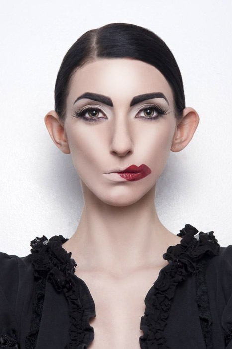 Potret mencolok dari model wanita dengan lipstik lucu oleh Ransom Rockwood - -ide fotografi fashion