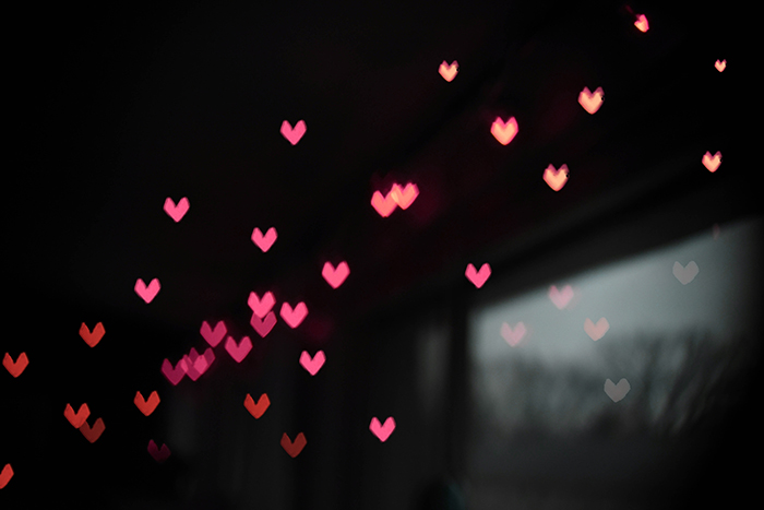 a forma di cuore, bokeh luci