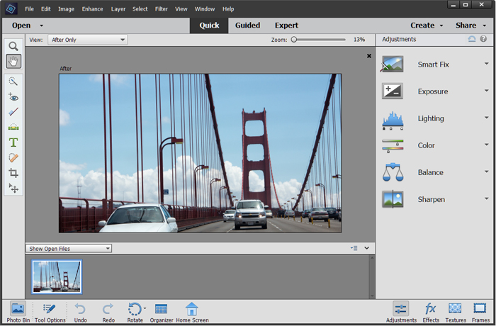 A screenshot from Photoshop Elements, one of the best Photoshop versions