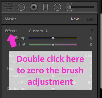  en skärmdump som visar hur du använder verktyget Lightroom Adjustment Brush