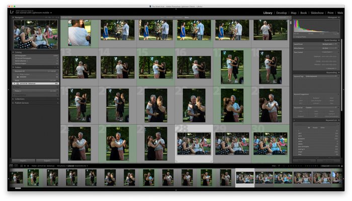 uno screenshot che mostra come impilare le immagini in Lightroom