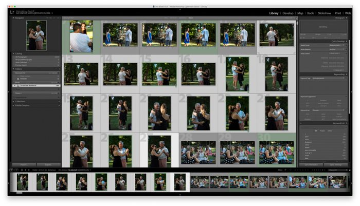  une capture d'écran montrant comment empiler des images dans Lightroom 