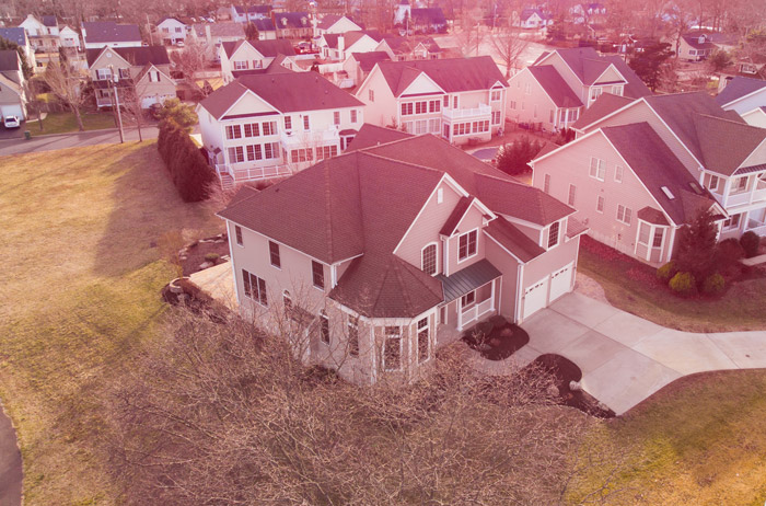 Drone photo of a houses