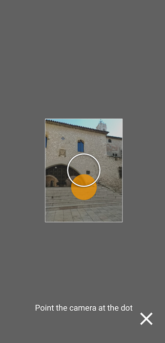 Captura de pantalla de la aplicación fotográfica esférica 360 de Google Street View