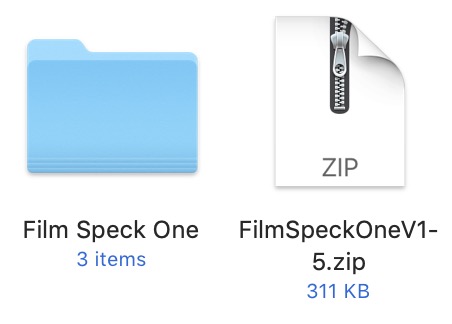 Icons for a zip file and folder
