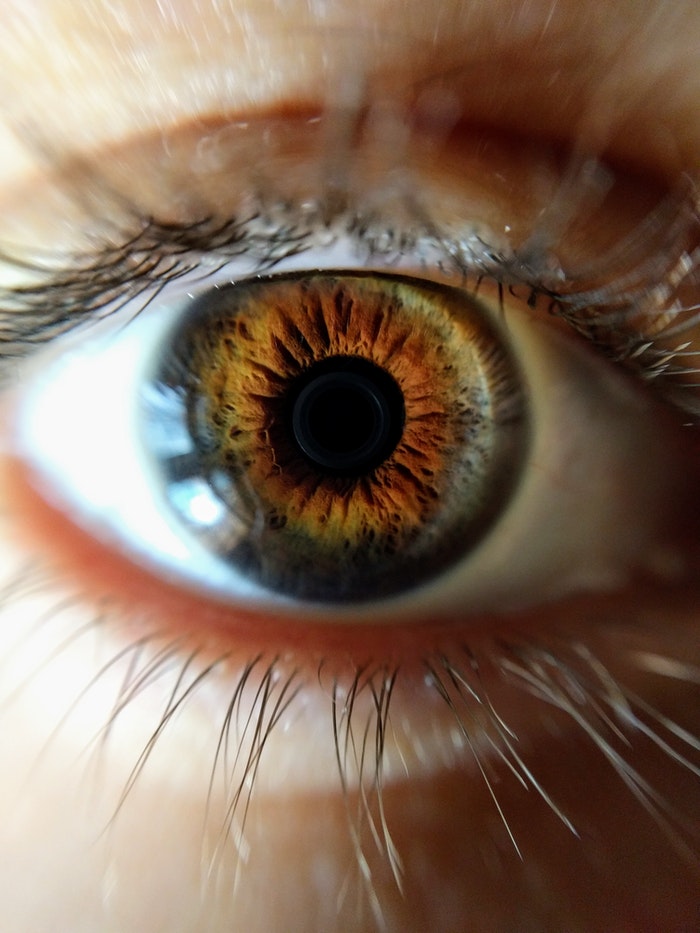Macro photo of a brown eye