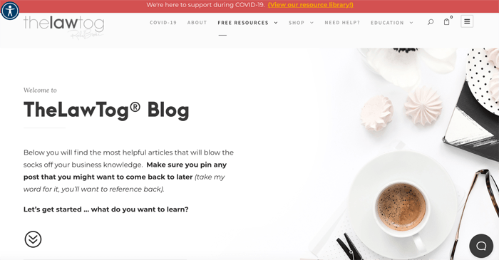 Een screenshot van het fotografieblog The LawTog