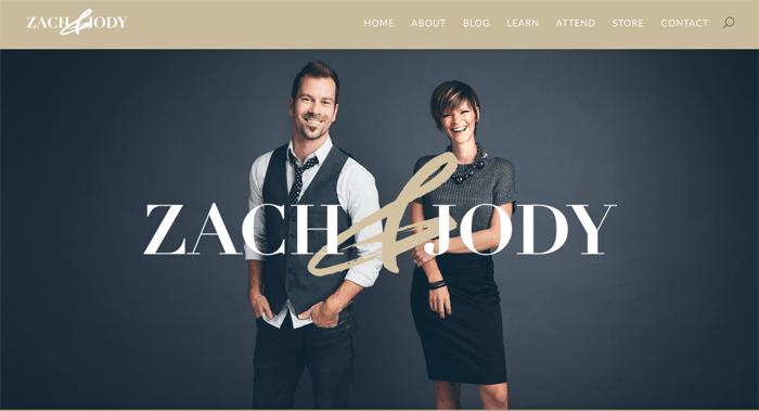 Screenshot of Jack and Jody photography blog homepage