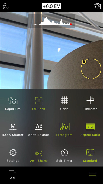 captura de tela do aplicativo de câmera profissional para iphone
