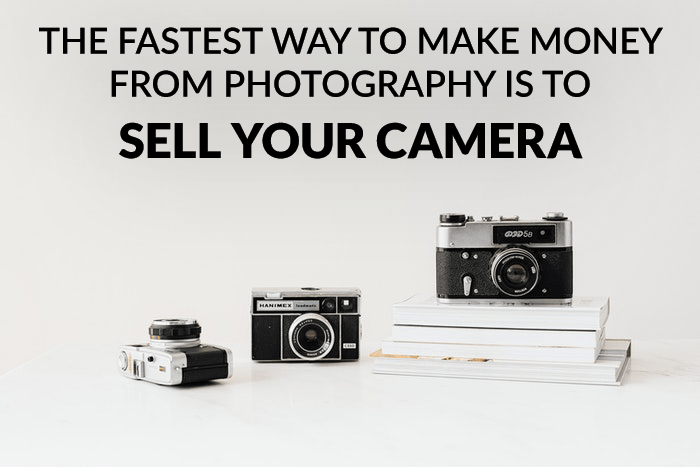 Funny photography meme over a photo of cameras