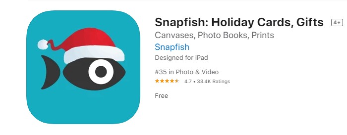 uma captura de tela do aplicativo gratuito de impressão de imagens Snapfish 
