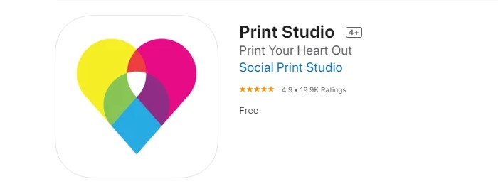 uma captura de tela do aplicativo gratuito de impressão de imagens Print Studio 