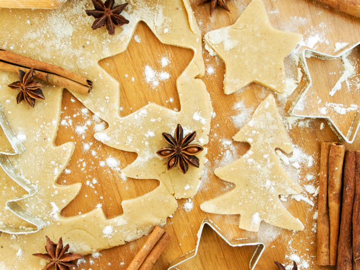 Configuração simples de fazer biscoitos com tema de Natal