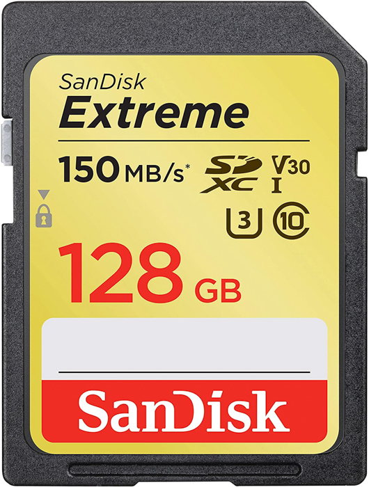 Cartão de memória SanDisk Extreme SDXC de 128 GB