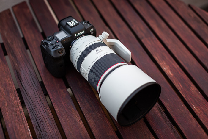 Imagem da Canon RF 70-200mm f / 2.8L IS USM montada na Canon EOS R5