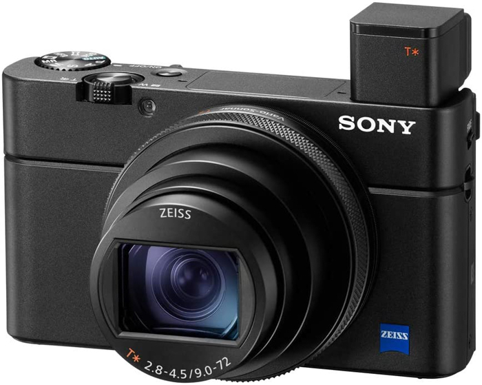 uma imagem de uma câmera de viagem Sony Cybershot RX100 VII