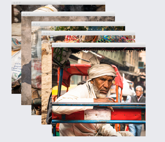 pilha de fotos indianas de rua